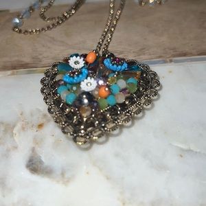 Betsy’s Johnson Heart Necklace Multi Color